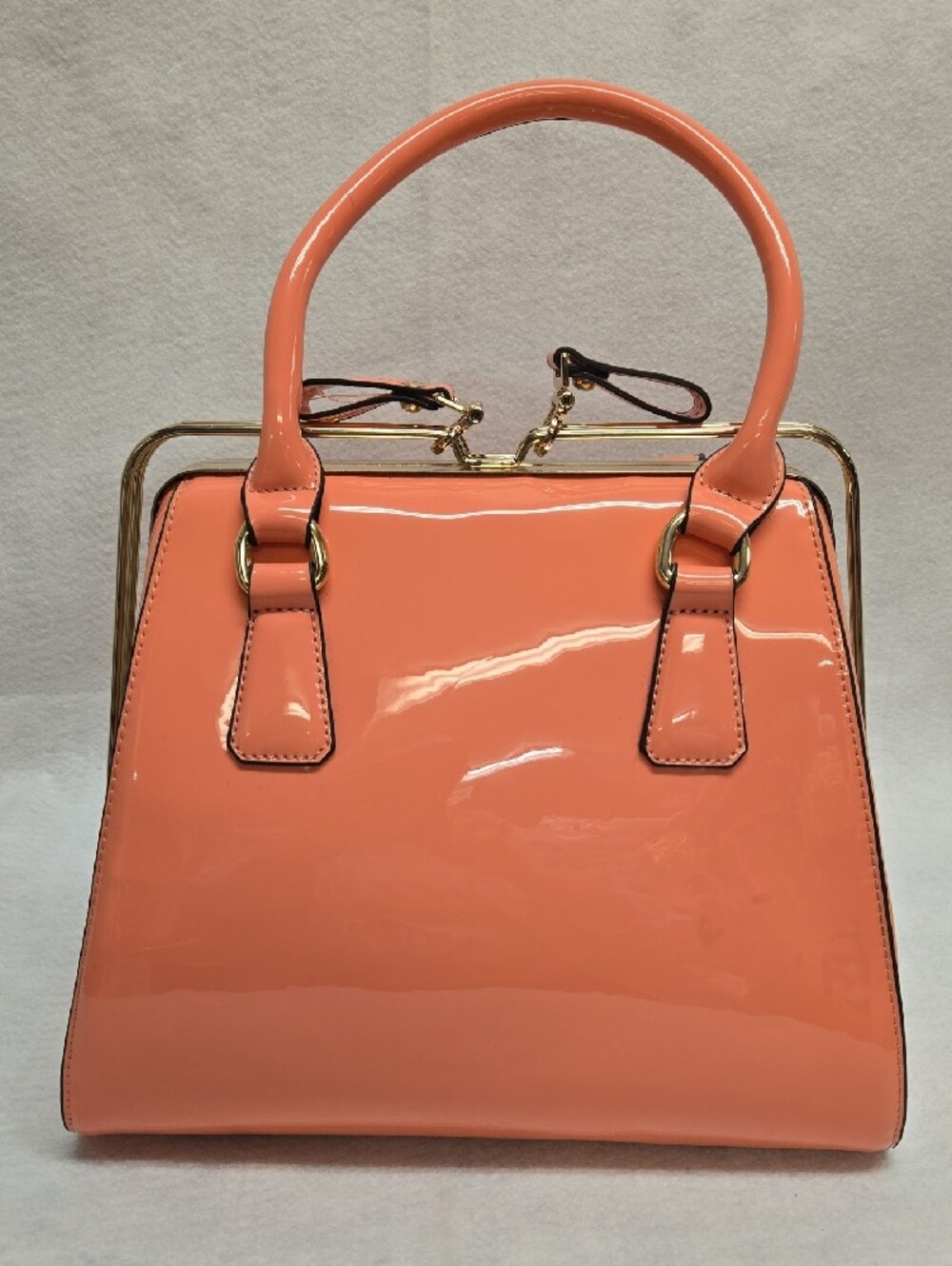 Top-Handle Satchel Coral Pink 10x12x6.5 With Matching Wallet - Picture 4 of 16